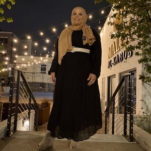 Black mock wrap H&M maxi dress